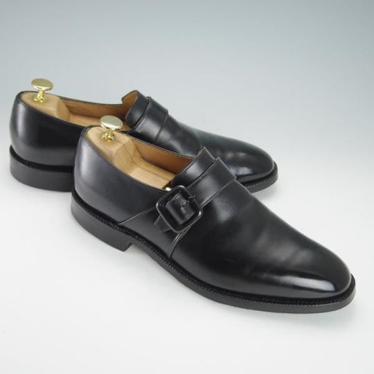 極上★チャーチ 80F/UK8【貴重★73ラスト/ブックバインダーカーフ】Westbury/4都市ロゴ過渡期/モンクストラップ/黒/Church's★g142