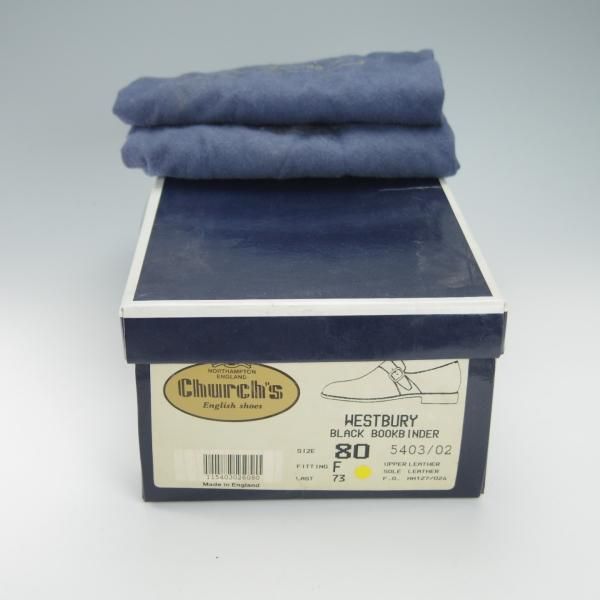 極上★チャーチ 80F/UK8【貴重★73ラスト/ブックバインダーカーフ】Westbury/4都市ロゴ過渡期/モンクストラップ/黒/Church's★g142