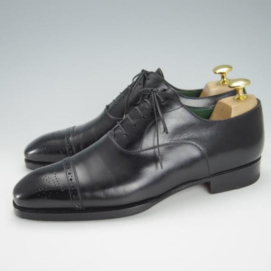 極上★(仏)オーベルシー SIZE 5【定価15万円以上★セミブローグ/黒】カーフ/メンズ/AUBERCY★g143