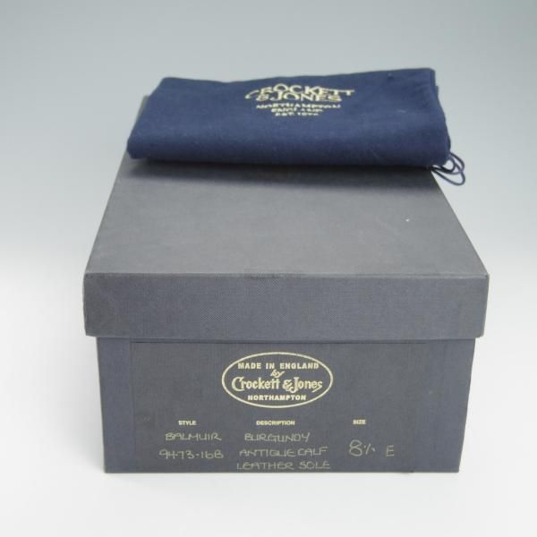 未使用★クロケット&ジョーンズ 8.5E【ハンドグレードライン★BALMUIR/337ラスト】プレーントゥ/カーフ/赤茶/Crockett&Jones★g144