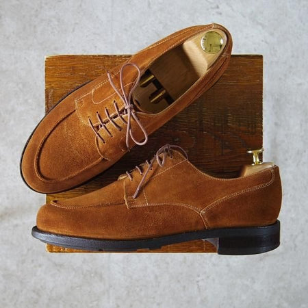 極上★パラブーツ SIZE 8.5【モデル定価￥77,000-★ドレス仕様シャンボード/CHAMBORD】Uチップ/スエード/茶/メンズ/Paraboot★g145