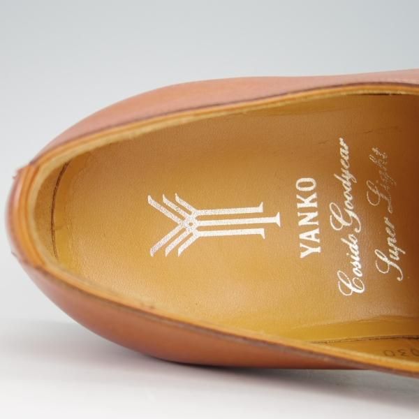 未使用★(スペイン製)YANKO/ヤンコ SIZE 7【グッドイヤーウェルテッド製法★ホールカット/114018】カーフ/茶/メンズ★g146