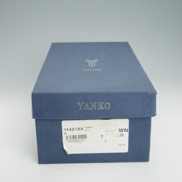 未使用★(スペイン製)YANKO/ヤンコ SIZE 7【グッドイヤーウェルテッド製法★ホールカット/114018】カーフ/茶/メンズ★g146