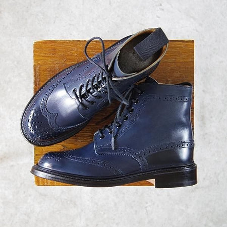 極美品★トリッカーズ(レディース) SIZE 5【モデル定価￥88,000-★モールトン/SHIPS別注】L2508/カントリーブーツ/紺/Tricker's★g147