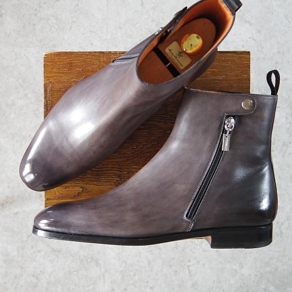 Santoni　ジッパーブーツ　美品 Santoni ジッパーブーツ 美品 - メルカリ