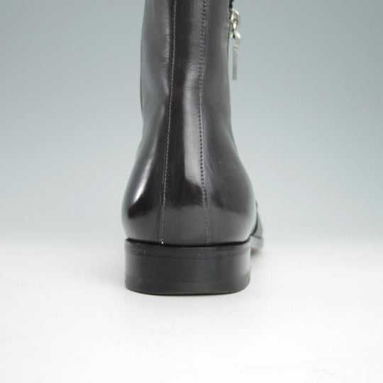 極上★(伊)サントーニ SIZE 7.5【貴重★ブラック〜グレーパティーヌ/10180】サイドジップ/ブーツ/カーフ/黒/灰/メンズ/Santoni★g149