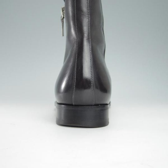 極上★(伊)サントーニ SIZE 7.5【貴重★ブラック〜グレーパティーヌ/10180】サイドジップ/ブーツ/カーフ/黒/灰/メンズ/Santoni★g149