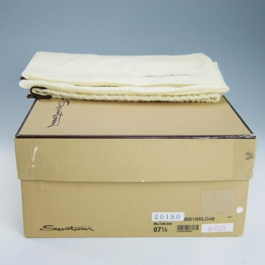 極上★(伊)サントーニ SIZE 7.5【貴重★ブラック〜グレーパティーヌ/10180】サイドジップ/ブーツ/カーフ/黒/灰/メンズ/Santoni★g149