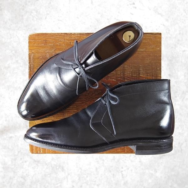 極上★(浅草)RENDO/レンド SIZE 7【定価￥53,900-★ダイナイトソール仕様/7706D】チャッカブーツ/カーフ/黒/メンズ★g152