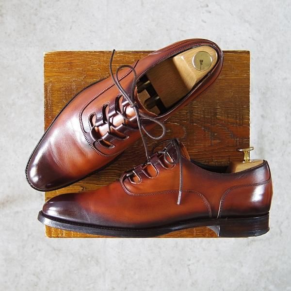 美品★(英)チーニー 6.5F【日本未入荷★ギリーシューズ/FULHAM/208ラスト】カーフ/DARK LEAF/茶/メンズ/CHEANEY★g153