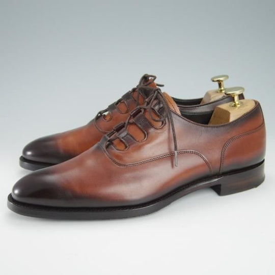 美品★(英)チーニー 6.5F【日本未入荷★ギリーシューズ/FULHAM/208ラスト】カーフ/DARK LEAF/茶/メンズ/CHEANEY★g153