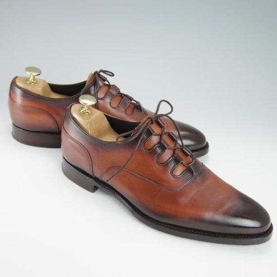 美品★(英)チーニー 6.5F【日本未入荷★ギリーシューズ/FULHAM/208ラスト】カーフ/DARK LEAF/茶/メンズ/CHEANEY★g153