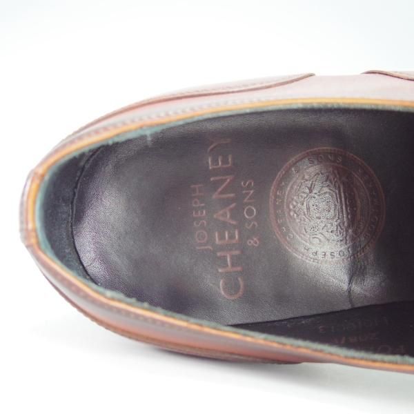 美品★(英)チーニー 6.5F【日本未入荷★ギリーシューズ/FULHAM/208ラスト】カーフ/DARK LEAF/茶/メンズ/CHEANEY★g153