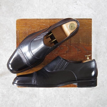 極上★(伊)ア・テストーニ SIZE 6【上級★ブラックラピド製法/ブラックラベル】サイドエラスティック/BLACK LABEL/黒/a.testoni★g154