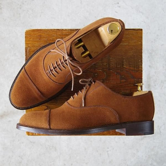 極上★(伊)エルメネジルド・ゼニア SIZE 7.5【ブラックラピド製法★ストレートチップ/S21】TSSBUG/スエード/茶/Ermenegildo Zegna★g155