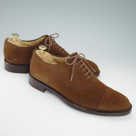 極上★(伊)エルメネジルド・ゼニア SIZE 7.5【ブラックラピド製法★ストレートチップ/S21】TSSBUG/スエード/茶/Ermenegildo Zegna★g155