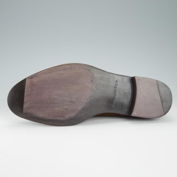 極上★(伊)エルメネジルド・ゼニア SIZE 7.5【ブラックラピド製法★ストレートチップ/S21】TSSBUG/スエード/茶/Ermenegildo Zegna★g155