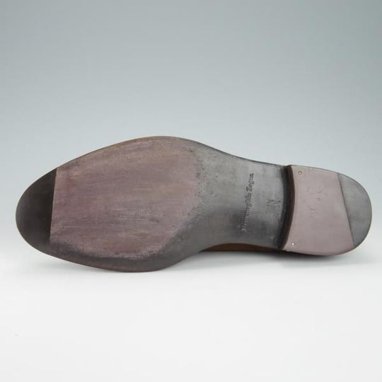 極上★(伊)エルメネジルド・ゼニア SIZE 7.5【ブラックラピド製法★ストレートチップ/S21】TSSBUG/スエード/茶/Ermenegildo Zegna★g155