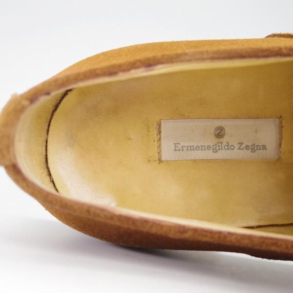 極上★(伊)エルメネジルド・ゼニア SIZE 7.5【ブラックラピド製法★ストレートチップ/S21】TSSBUG/スエード/茶/Ermenegildo Zegna★g155