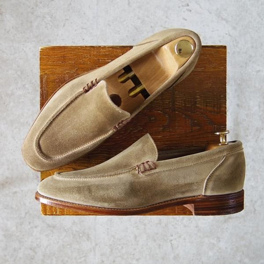 極上★(英)アルフレッド・サージェント 7.5E【貴重★シップス別注/SHIPS】89ラスト/ローファー/スエード/薄茶/Alfred Sargent★g157