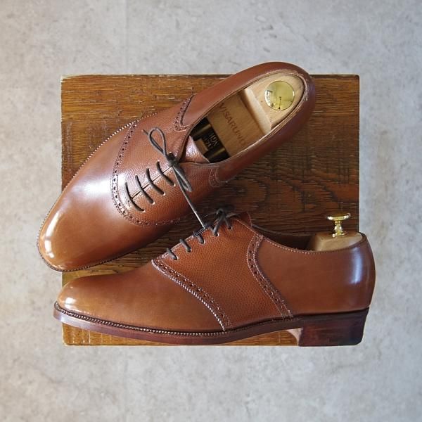 未使用★(英)ニュー&リングウッド UK5.5程度【貴重★ビスポーク品/ハンドソーンウェルテッド製法】茶/New&Lingwood★g164