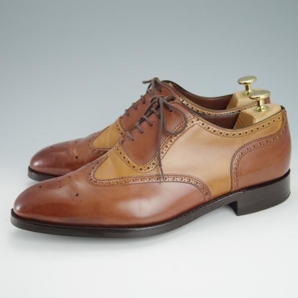 極上★(英)チーニー 8.5F【ダイナイトソール仕様★フルブローグ/3888ラスト】R73ALT/カーフ/コンビ/茶×薄茶/CHEANEY★g170