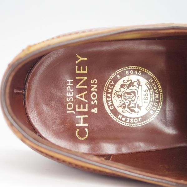 極上★(英)チーニー 8.5F【ダイナイトソール仕様★フルブローグ/3888ラスト】R73ALT/カーフ/コンビ/茶×薄茶/CHEANEY★g170