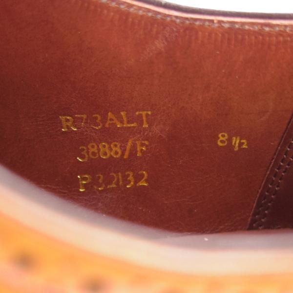 極上★(英)チーニー 8.5F【ダイナイトソール仕様★フルブローグ/3888ラスト】R73ALT/カーフ/コンビ/茶×薄茶/CHEANEY★g170