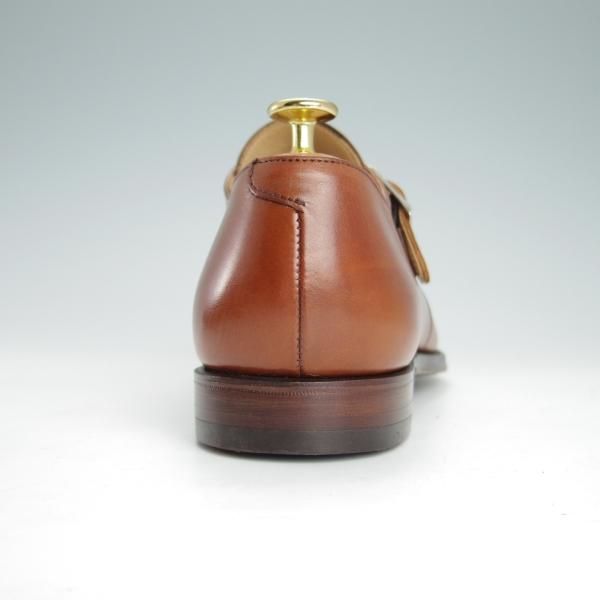 未使用★クロケット&ジョーンズ 7.5E【モデル定価￥86,900-★MONKTON/348ラスト】モンクストラップ/カーフ/茶/Crockett&Jones★g202