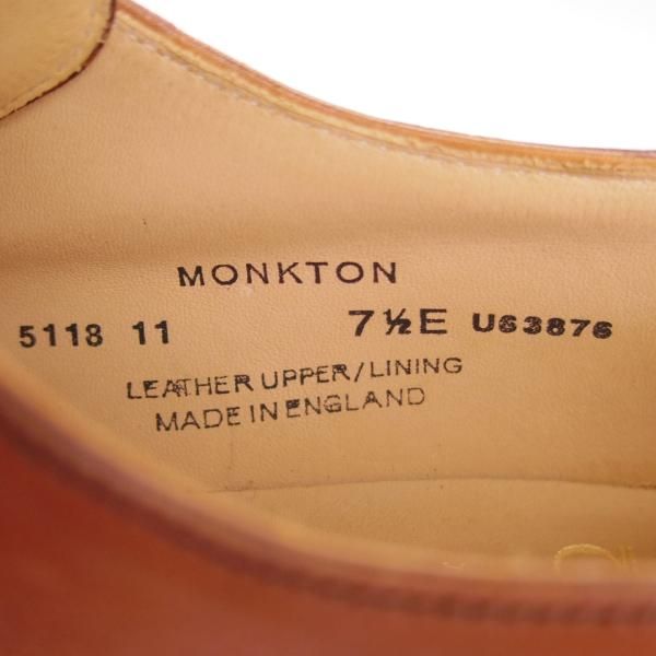 未使用★クロケット&ジョーンズ 7.5E【モデル定価￥86,900-★MONKTON/348ラスト】モンクストラップ/カーフ/茶/Crockett&Jones★g202