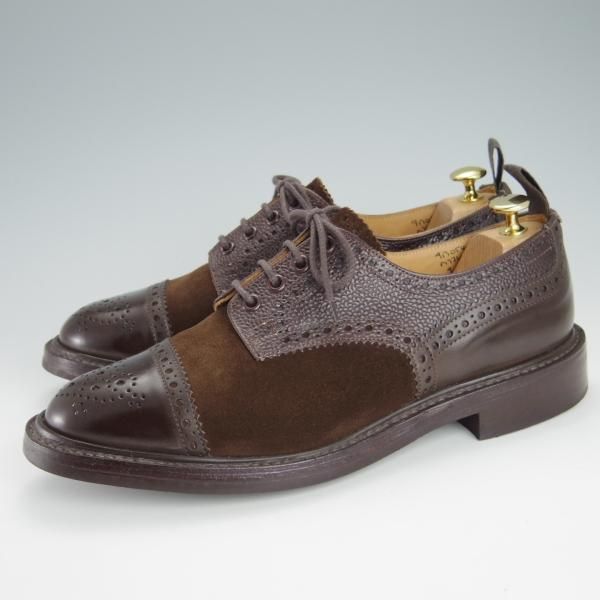 極美品★トリッカーズ SIZE 9【ダイナイトソール仕様★M7369/セミブローグ】カントリーシューズ/短靴/マルチ/濃茶/Tricker's★g203