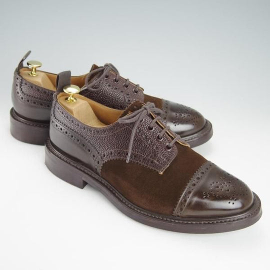 極美品★トリッカーズ SIZE 9【ダイナイトソール仕様★M7369/セミブローグ】カントリーシューズ/短靴/マルチ/濃茶/Tricker's★g203