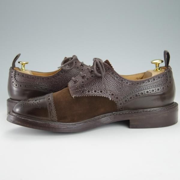 極美品★トリッカーズ SIZE 9【ダイナイトソール仕様★M7369/セミブローグ】カントリーシューズ/短靴/マルチ/濃茶/Tricker's★g203