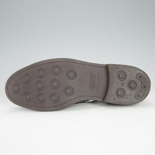 ★クロケット&ジョーンズ 8.5E【ダイナイトソール仕様★GERRARD 6/ジェラード】フルブローグ/グレインレザー/紺×白/Crockett&Jones★g204