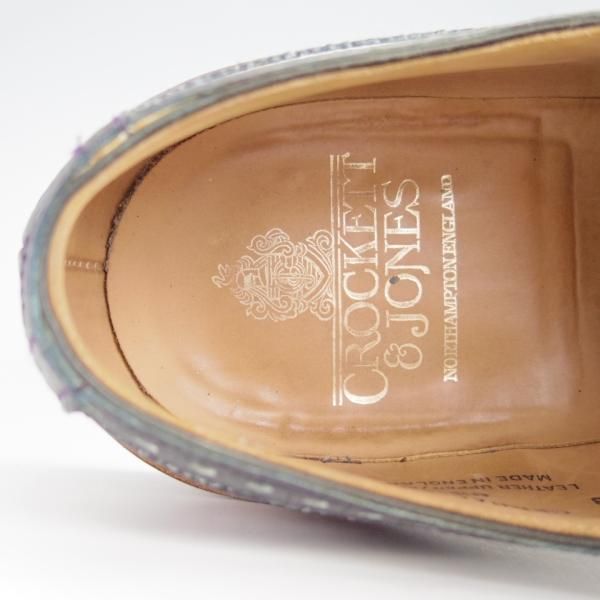 ★クロケット&ジョーンズ 8.5E【ダイナイトソール仕様★GERRARD 6/ジェラード】フルブローグ/グレインレザー/紺×白/Crockett&Jones★g204