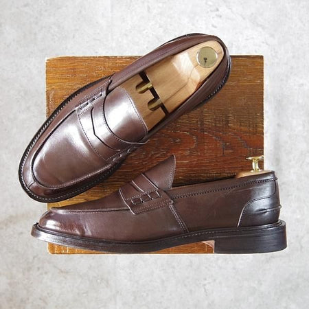 極上★トリッカーズ SIZE 7.5【定価￥84,700-★エスプレッソバーニッシュ/JAMES】M3227/コインローファー/カーフ/濃茶/Tricker's★g205