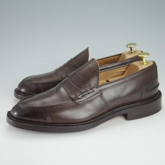 極上★トリッカーズ SIZE 7.5【定価￥84,700-★エスプレッソバーニッシュ/JAMES】M3227/コインローファー/カーフ/濃茶/Tricker's★g205