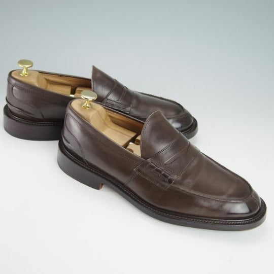 極上★トリッカーズ SIZE 7.5【定価￥84,700-★エスプレッソバーニッシュ/JAMES】M3227/コインローファー/カーフ/濃茶/Tricker's★g205