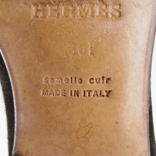 美品★(伊製)HERMES/エルメス(レディース) SIZE 36.5【★サイドゴアブーツ/スエード】黒★g206