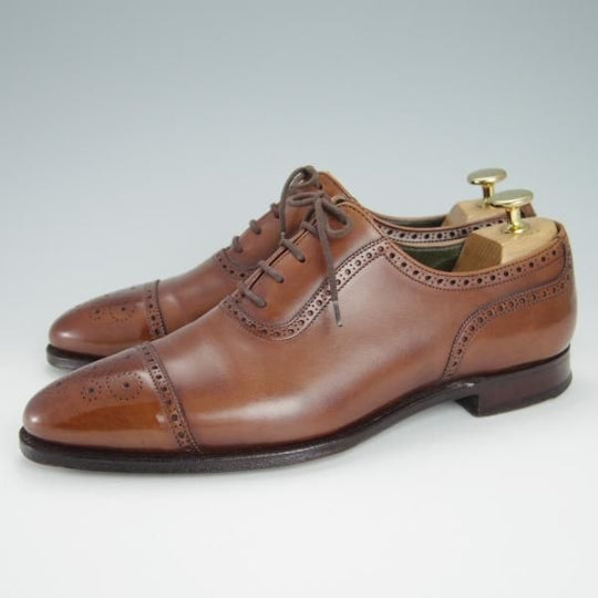 極上★クロケット&ジョーンズ 6E【貴重★360ラスト/トレーディングポスト別注/MAIDWELL】セミブローグ/カーフ/茶/Crockett&Jones★g210