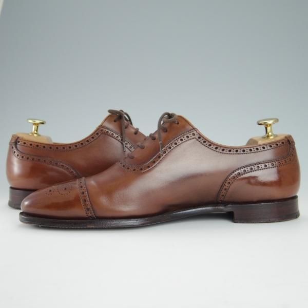 極上★クロケット&ジョーンズ 6E【貴重★360ラスト/トレーディングポスト別注/MAIDWELL】セミブローグ/カーフ/茶/Crockett&Jones★g210