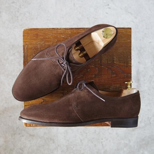 新品★ジョンロブ 6.5E【モデル定価￥280,800-★WELDON/8695ラスト】Vフロント/プレーントゥ/スエード/濃茶/メンズ/JOHN LOBB★g211