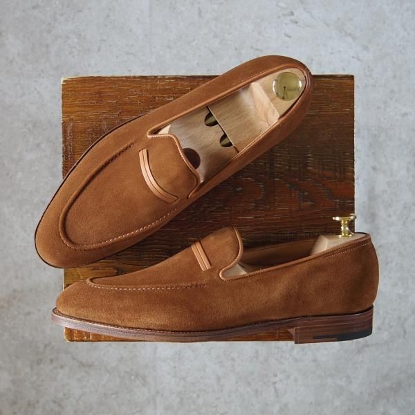 新品★ジョンロブ 6.5E【定価￥236,500-★AMBLE/4098ラスト】ローファー/スリッポン/スエード/茶/JOHN LOBB★g212