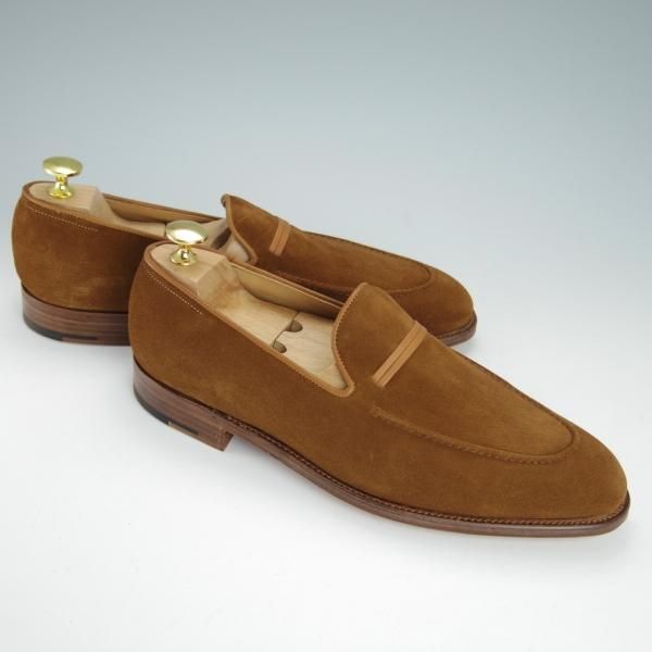 新品★ジョンロブ 6.5E【定価￥236,500-★AMBLE/4098ラスト】ローファー/スリッポン/スエード/茶/JOHN LOBB★g212