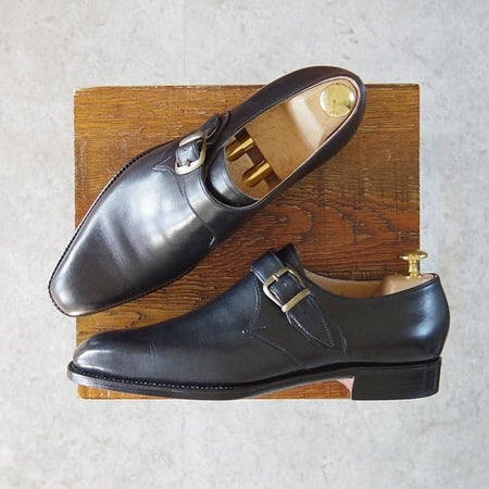 未使用★(東欧)VASS/ヴァーシュ SIZE 39【貴重★Uラスト/ロベルト・ウゴリーニ/OLD ENGLISH】モンクストラップ/カーフ/黒★g215