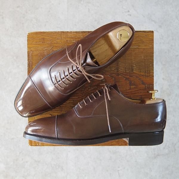 極上★(伊)エンツォ・ボナフェ SIZE 41【ビームス別注★ハンドソーンウェルテッド製法/九分仕立て】茶/BEAMS/Enzo Bonafe★g217