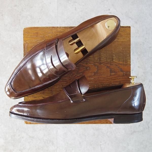 極上★クロケット&ジョーンズ 9.5E【コードバン仕様★茶/ダークブラウン/(英)ジョージ・クレバリー別注】GEORGE/Crockett&Jones★g218
