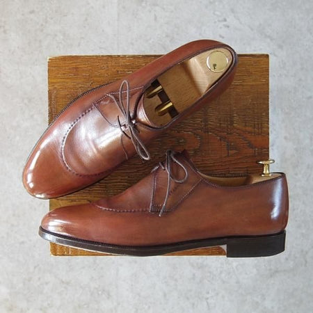 極上★(仏)ベルルッティ SIZE 8【シャドウステッチ仕様★ヴェネチアレザー】ダービーシューズ/茶/メンズ/Berluti★g220