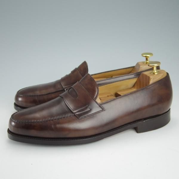 極上★ジョンロブ 8E【モデル定価￥217,800-★ミュージアムカーフ/ロペス/LOPEZ】4395ラスト/コインローファー/濃茶/JOHN LOBB★g227