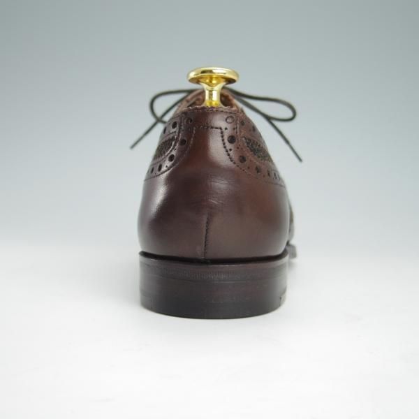 未使用★(英)グレンソン UK5.5程度【最上級★マスターピース/特別オーダー品】ツイード×カーフ/フルブローグ/濃茶/メンズ/GRENSON★g233